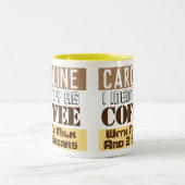 Beverage Instructies met naam Tweekleurige Koffiemok (Center)