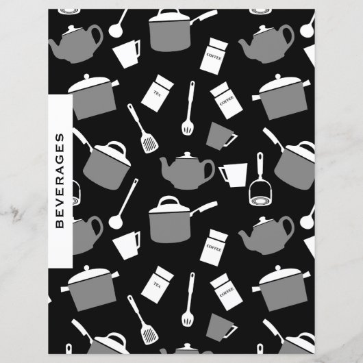 Beverage Recipe Divider | Zwart-witkeuken (Achterkant)