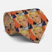  Beverages, Happy Woman met Coffee Stropdas (Opgerold)