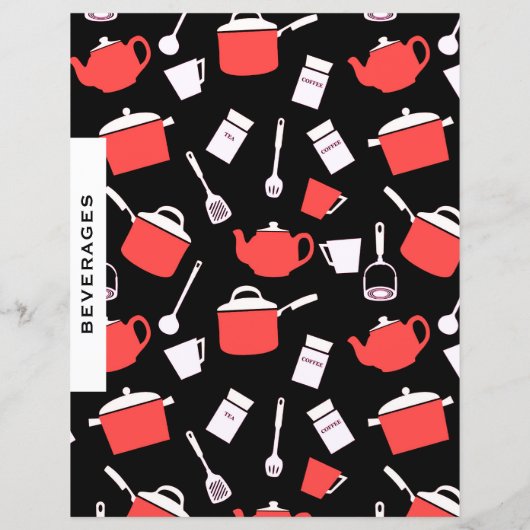 Beverages Recipe divider | Zwart-rood gereedschap (Achterkant)