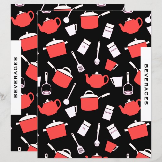 Beverages Recipe divider | Zwart-rood gereedschap (Voorkant / Achterkant)