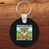 Beveragetijd Drinkteam Fun Mens Vrouw Bier M Sleutelhanger (Voorkant)