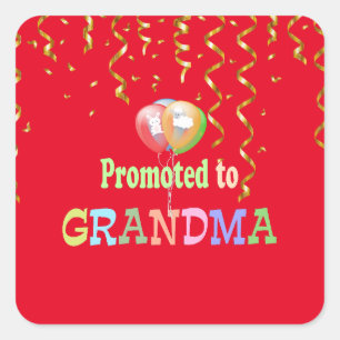 Beverderd tot oma, schitterend ontwerp, vierkante sticker