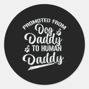 Beverderd van hond papa naar mens papa leuke nieuw ronde sticker