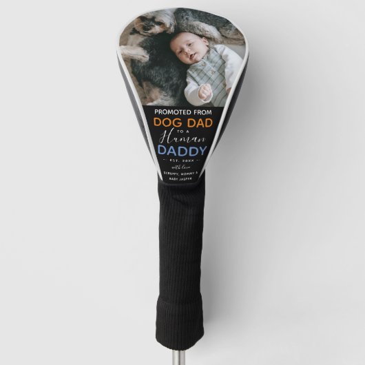 Beverderd van hond papa tot mens papa golfheadcover (Voorkant)