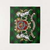 Beveridge Clan Badge & Unicorns w & Tartan Wandkleed (Voorkant)