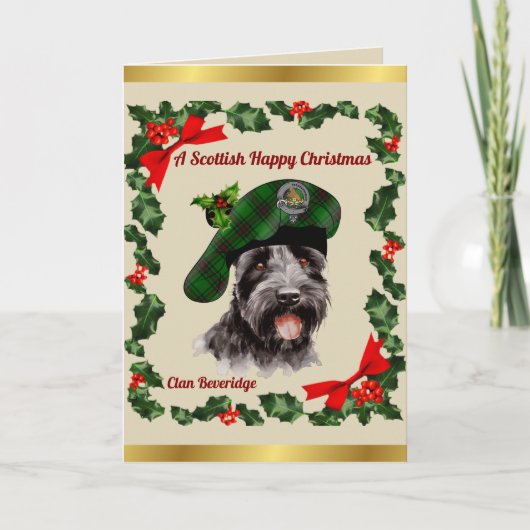 Beveridge Scottie Dog Gepersonaliseerde Xmas Kaart (Voorkant)