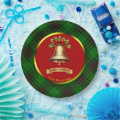 Beveridge Tartan Gepersonaliseerde Kerstmis Papieren Bordje (Feest)