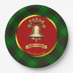 Beveridge Tartan Persoonlijke Kerstmis Papieren Bordje