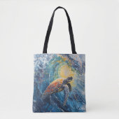 Beverige Zeeschildpad Tote Bag (Voorkant)