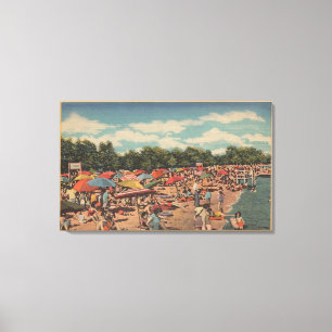 Beverley Beach, MD - Sunbathing Scene Canvas Afdruk