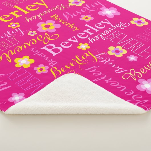Beverley roze geel meisjes naam bloem deken (3/4)