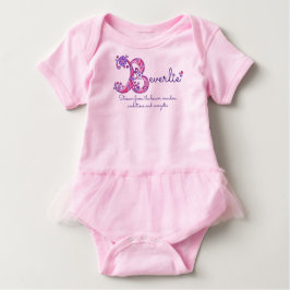 Beverlie meisjes B naam betekent monogram baby rom Romper