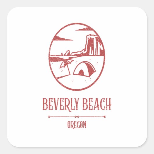 Beverly Beach - Oregon Vierkante Sticker (Voorkant)
