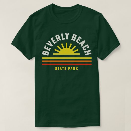 Beverly Beach State Park Oregon Retro  Stri T-shirt (Design voorkant)