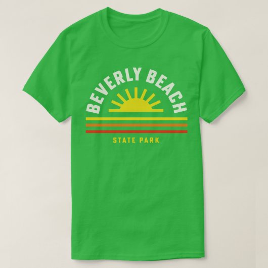 Beverly Beach State Park Oregon Retro Stri T-shirt (Design voorkant)