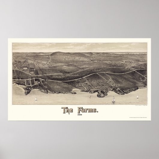 Beverly Boerderijen, MA Panoramic Map - 1886 Poster (Voorkant)