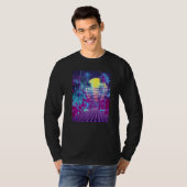 Beverly Hill Retrowave Split Sunset Boulevard Cars T-shirt (Voorkant volledig)
