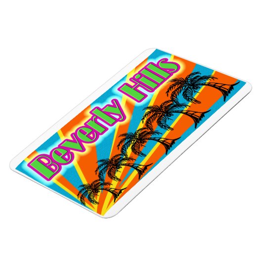 Beverly Hills 5 Palm Trees Magnet Magneet (Linkerzijde)