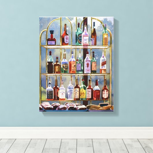 Beverly Hills Bottlescape Canvas Afdruk (Insitu (Houten vloer))