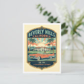 Beverly Hills CA Retro 1950s Reis Briefkaart (Staand voorkant)