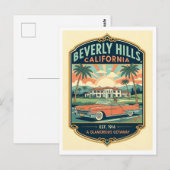 Beverly Hills CA Retro 1950s Travel Briefkaart (Voorkant / Achterkant)