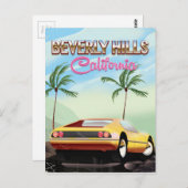 Beverly Hills California retro-reisposter Briefkaart (Voorkant / Achterkant)