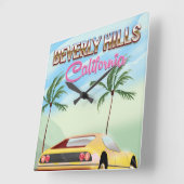 Beverly Hills California retro-reisposter Vierkante Klok (Hoek)