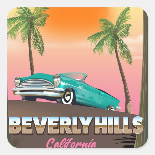 Beverly Hills Californië Vierkante Sticker (Voorkant)