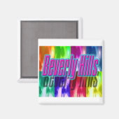 "Beverly Hills" Colorful Palms Magnet (Voorkant / Achterkant)