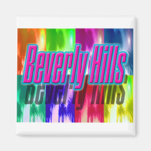 "Beverly Hills" Colorful Palms Magnet