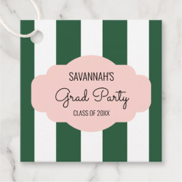 Beverly Hills Green & Pink Afstudeerder Party Bedankjes Labels