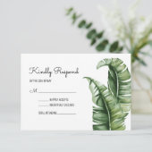 Beverly Hills Hotel Geïnspireerde Banana Leaf Reac RSVP Kaartje (Staand voorkant)