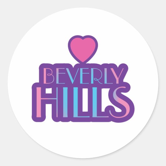 Beverly Hills Love Ronde Sticker (Voorkant)