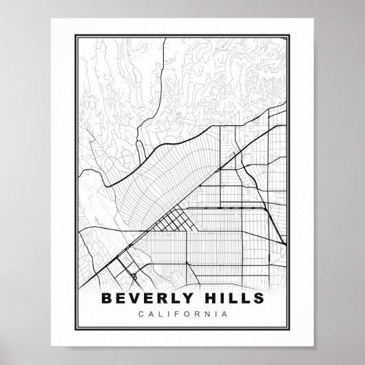 Beverly Hills Map Poster (Voorkant)