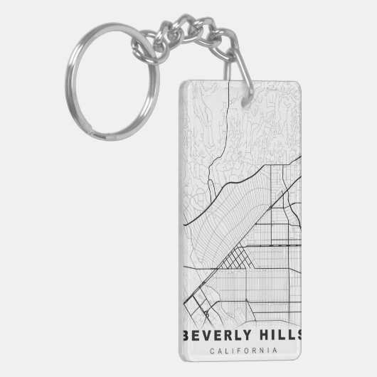 Beverly Hills Map Sleutelhanger (Voorkant Links)