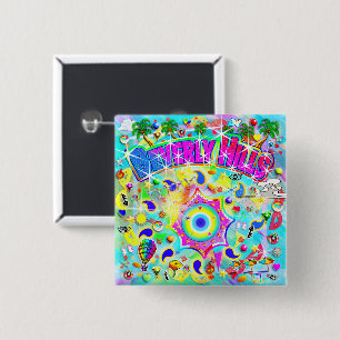 Beverly Hills Mystic Dans Vierkante Button 5,1 Cm