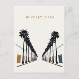 Beverly Hills Palmboom Winkel Kunst Briefkaart