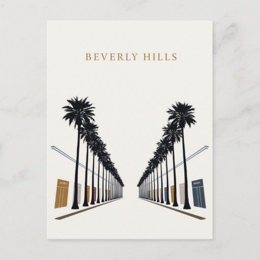 Beverly Hills Palmboom Winkel Kunst Briefkaart (Voorkant)
