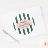 Beverly Hills Pink & Green Afstudeerder Party Ronde Sticker (Envelop)