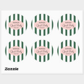 Beverly Hills Pink & Green Afstudeerder Party Ronde Sticker (Vel)