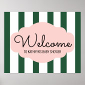 Beverly Hills Pink & Green Baby shower Welkom Poster (Voorkant)
