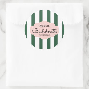 Beverly Hills Pink & Green Bachelorette Party Ronde Sticker