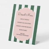 Beverly Hills Pink & Green Dessert Menu Reclamebord Met Voetstuk (Voorkant)