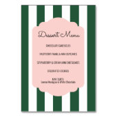 Beverly Hills Pink & Green Dessert Menu Sign. Kaart (Achterkant)