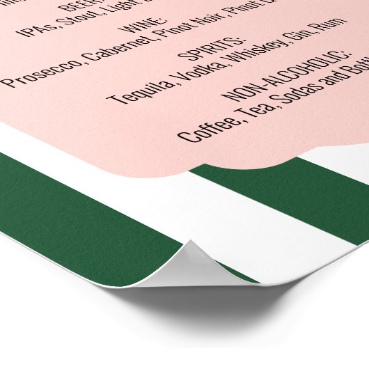 Beverly Hills Pink & Green Drink Menu Poster (Hoek)