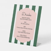 Beverly Hills Pink & Green Drink Menu Reclamebord Met Voetstuk (Voorkant)