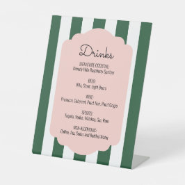 Beverly Hills Pink & Green Drink Menu Reclamebord Met Voetstuk