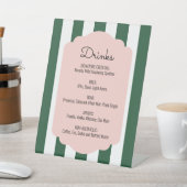 Beverly Hills Pink & Green Drink Menu Reclamebord Met Voetstuk (Insitu)