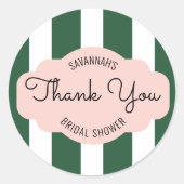 Beverly Hills Pink & Green Vrijgezellenfeest Favor Ronde Sticker (Voorkant)